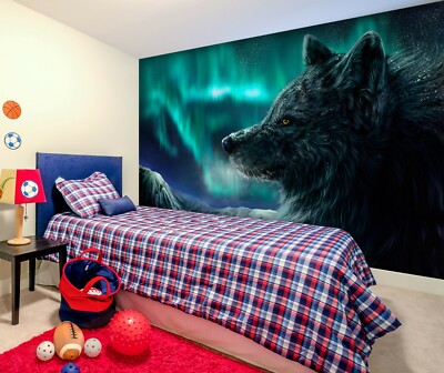 3D Black Wolf O127 Animal Wallpaper Wall Murals Removable Wallpaper Fay