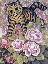 Striped cat Accent Tile Mural Kitchen Bathroom Wall Backsplash Ceramic 6x8
