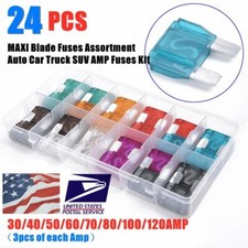 24PCS Large MAXI / APX Blade Fuse Assortment Auto Car Truck SUV 30A-120A AMP