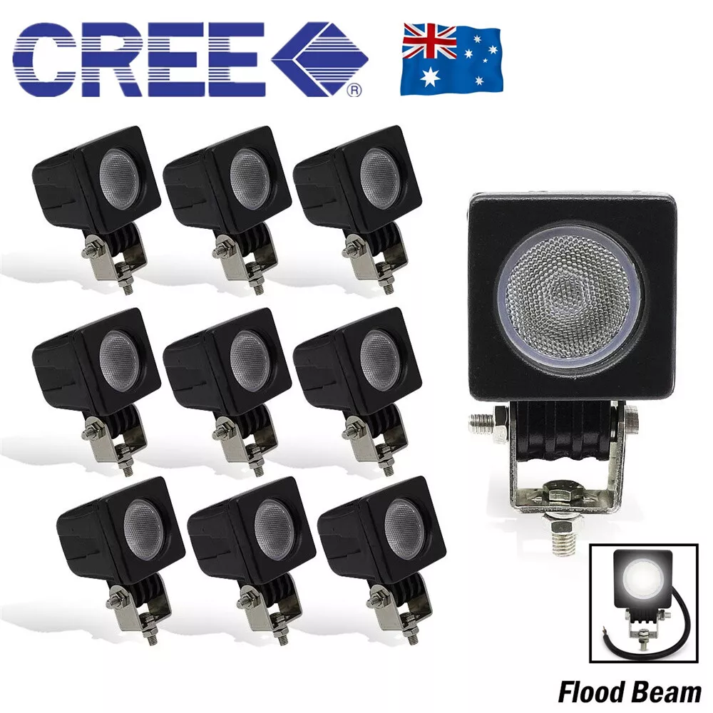 10x 10W 2 inch CREE LED Work Lights Mount FLOOD 12V 24V Reverse