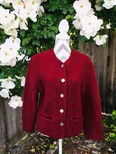 Giesswein Jacket Sweater Womens Us 6/36 Boiled Wool Austria Coat Blazer Burgundy