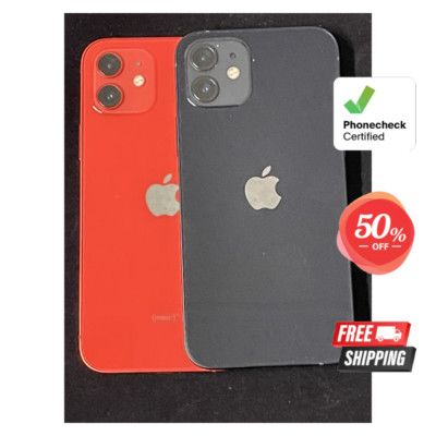 Apple iPhone 12 128/64GB Unlocked Verizon ATT Metro PCS White / Red Dual Camera