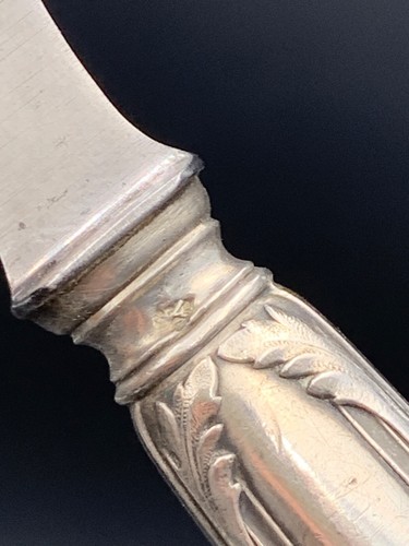 Pair of Minerva Silver Handle Cheese Knives c. 1900 - Picture 11 of 14