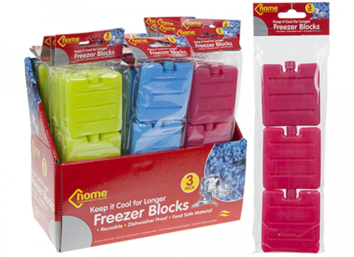 3 x REUSABLE MINI ICE BLOCKS FREEZER LUNCH BOXES FOOD BAG COOLER PICNIC TRAVEL