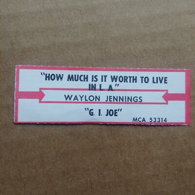 WAYLON JENNINGS How Much Is It Worth To Live In L.A. JUKEBOX STRIP Record 45 7''