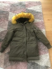 Kenzo Khaki Green Parka With Fur Hood Size Xs