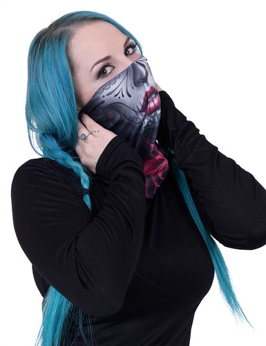 Spiral Gesichts Maske Wrap Totenkopf Reaper Punk Motorrad Paintball SPORTS Rose - Afbeelding 2 van 24