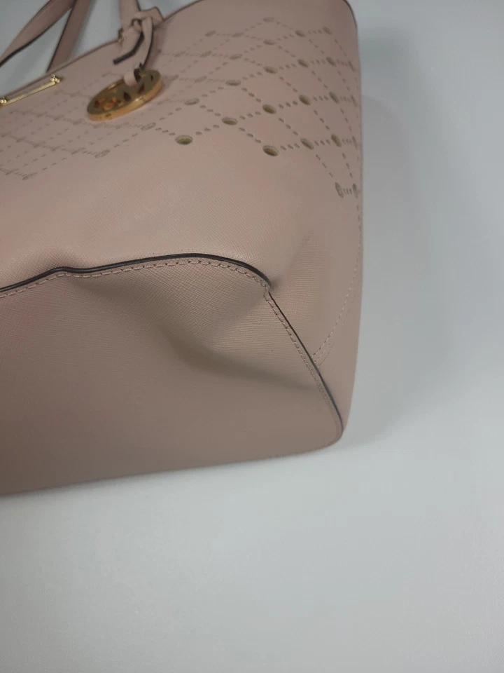 Michael Kors 38H7XV1T3L VIOLET Ballet Pink Saffiano Leather Tote Carryall Bag - Image 4 of 4