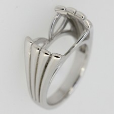 Men's Sterling Silver Semi Mount Ring Setting Cushion CU 14x10mm