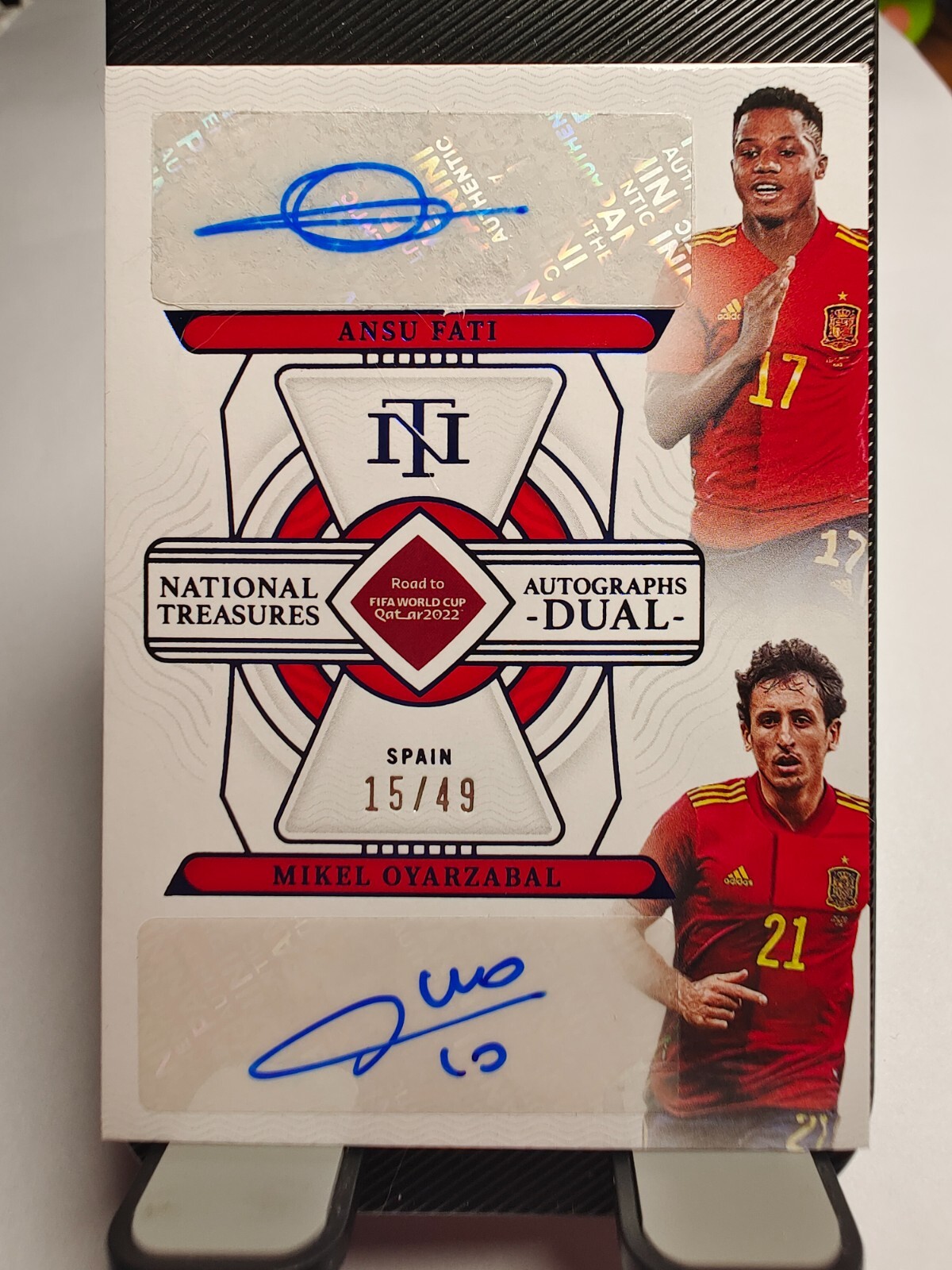 Copa Mundial Tesoros Nacionales 2022 Ansu Fati Mikel Oyarzabal/99 España Doble AUTO