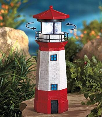 Solar Lighthouse with Rotating Lamp