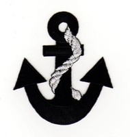 Af46★ Anker Schwarz Seefahrt AufnäHer AufbüGeln BüGelbild Patch Flicken 6 X 7 Cm
