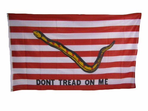 Bandiera Cerimoniale Gadsden First Navy Jack 3'x5' Double-Sided, Nylon Pesante 300D, Key West Flags