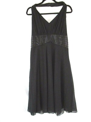 liz claiborne halter dress Liz Claiborne Halter Cocktail Dress Empire Sz 14 Black Lined Mid Calf Women  F175