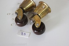 COPPIA DI ROTELLE INGLESI IN CERAMICA PER TAVOLINO '800   FERRAMENTA x  RESTAURO