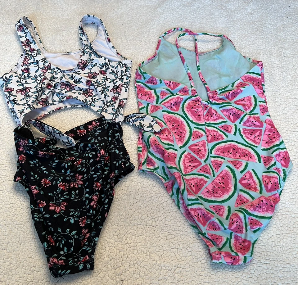 Traje de baño Gap & GB para niñas (AZ) talla 12 diseño floral y sandía Foto 2 de 4