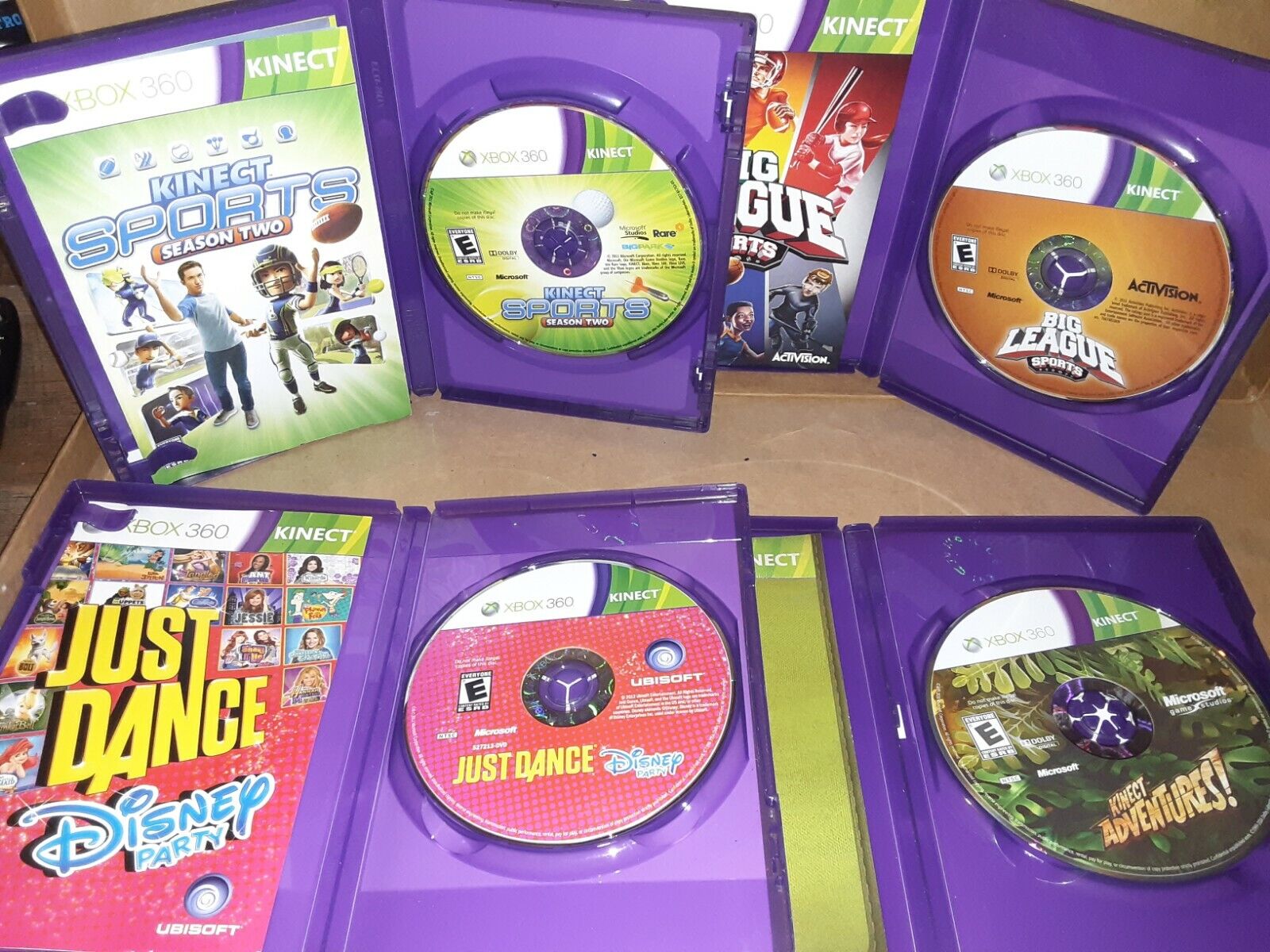 Lot of (2) XBOX 360 KINECT Games JUST DANCE 4 Kinect Adventures