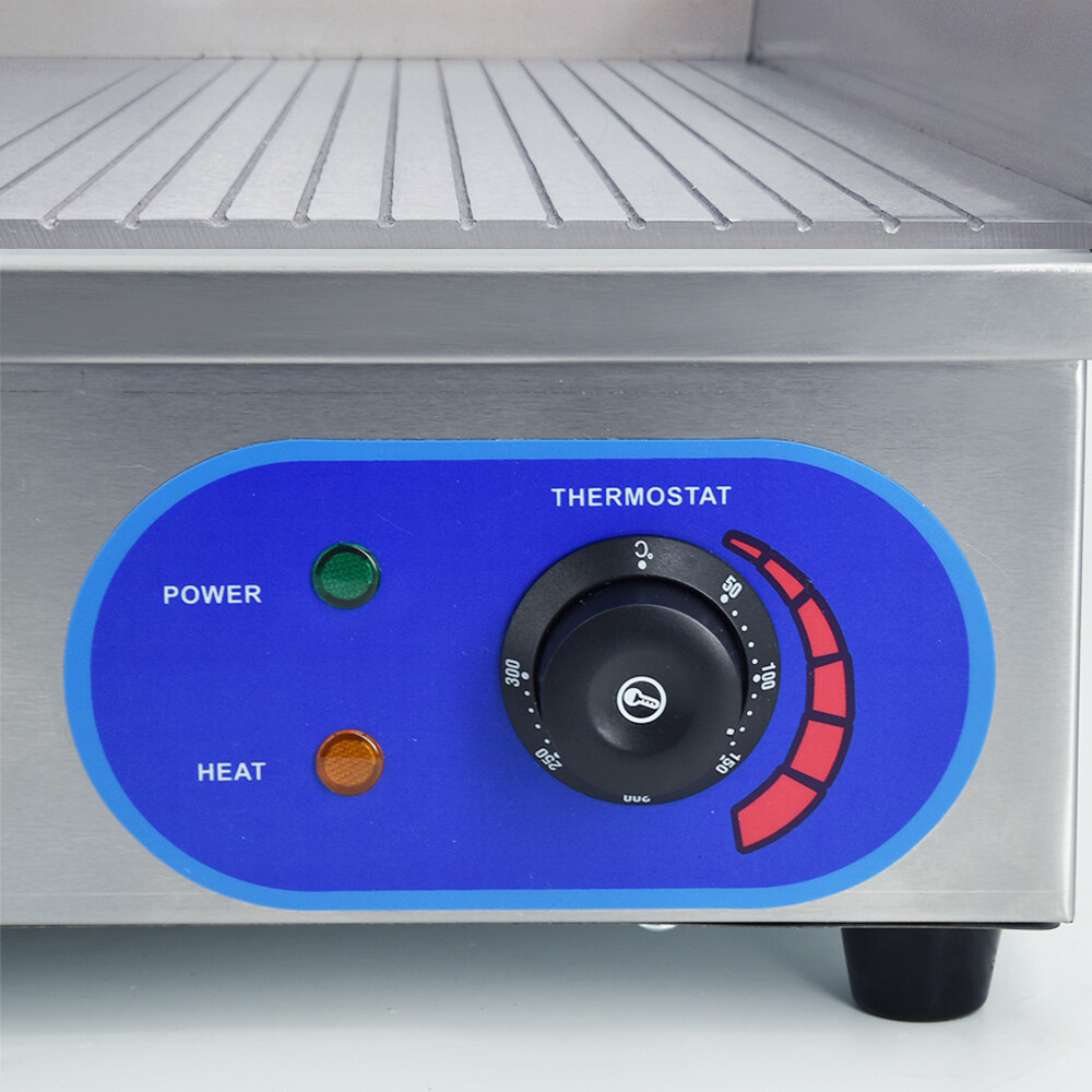 4400W Commercial Electric Griddle Flat & Groove Grill BBQ 73cm Large
