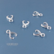 6 Solid Sterling Silver Pendant Earring Clasp Pinch Bail Connector 44322
