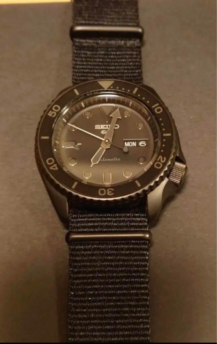 Seiko 5 Sports SBSA025 Day Date Stainless Steel Black Round