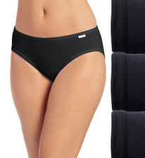 Women's 3-Pack Bikini Black 100 Cotton Comfort Panty Underwear