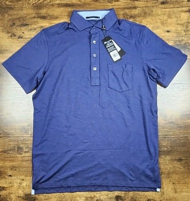 GREYSON PoloShirt Mens M Maltese Blue Golf Performance Stretch Sport NWT