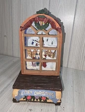 Vintage 1996 TL Toys Animated 9” WINTER SCENE MUSIC BOX Window Lights 15 Tunes