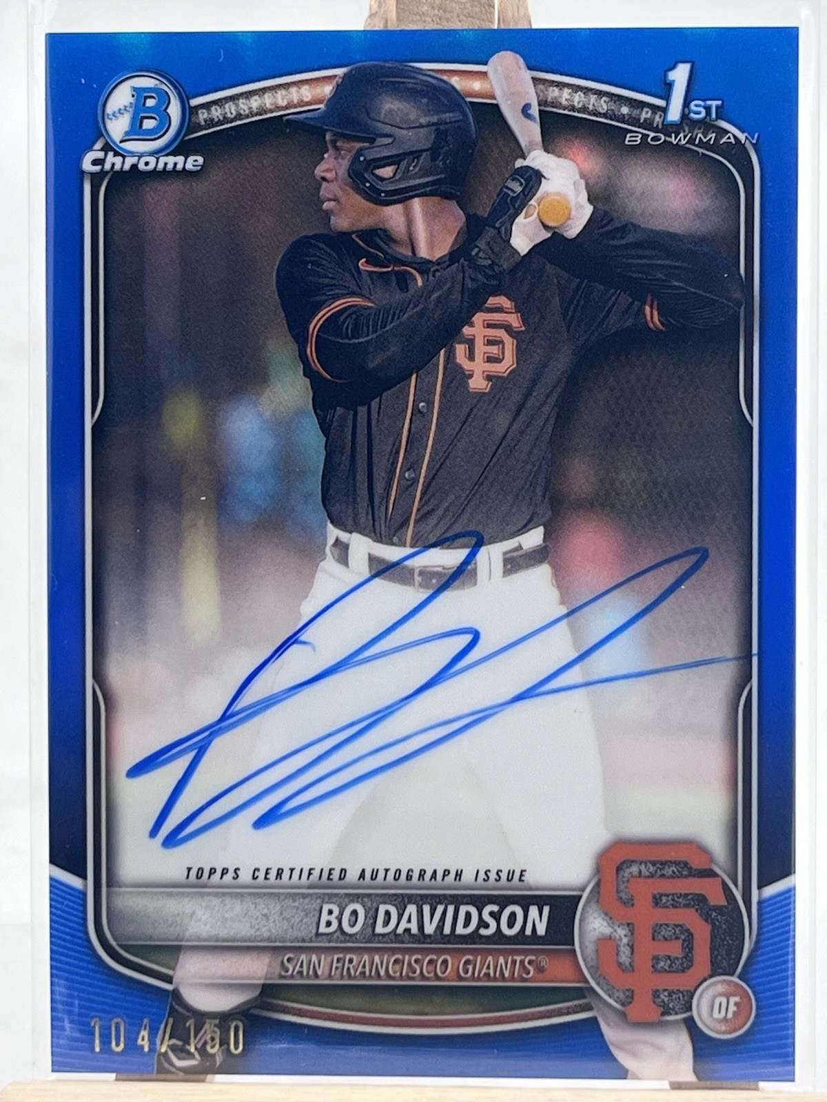 🔥🔥2025 Bowman Chrome 1st /150 Bo Davidson True Blue On Card Auto Giants🔥🔥
