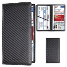 TOURSUIT Car Registration Insurance Card Holder Carbon Fiber Black