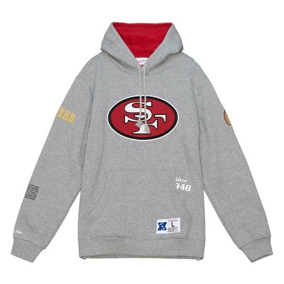 San Francisco 49ers NFL Mitchell & Ness Team Origins Fleece Hoodie Grau-L