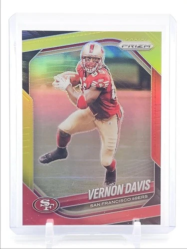 2025 Panini Prizm Football Red and Yellow Vernon Davis #39