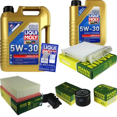 INSPEKTIONSKIT FILTER LIQUI MOLY ÖL 6L 5W-30 für Nissan Note E11 NE11 1.5 dCi