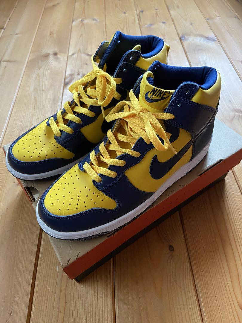 Deadstock 1998 Purchase Nike Dunk High Us9.5 Navy Yellow Size US9.5