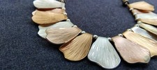 Leaf Design Necklace Rose Gold Gold and Silver Tones. Great Condition