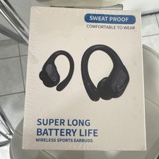 Wireless Sports Earbuds Ear-hook Bluetooth Sweat-Proof Black Double In-Ear