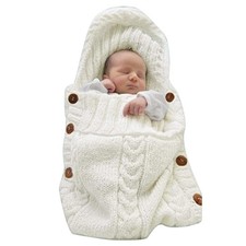 XMWEALTHY Baby Swaddle Blanket Knit Beige 0-6 Month