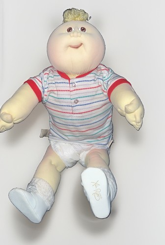 Vtg 1985 Appalachian Artworks Soft Sculpture Doll DOUBLE SIGNED Yellow Yarn Hair
