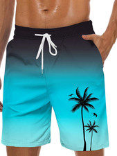 Men'S Swim Trunks Hawaiian Bathing Mesh Lining Suit Swimsuits Beach Shorts with