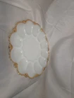 Anchor Hooking Egg Plate White Milk Glass 1950s Set Of 2! Excellent Shape! 9 3/4