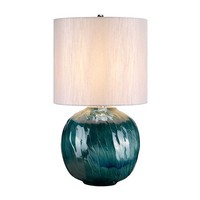 Tischleuchte Beistelllampe Nachttischlampe Porzellan Blau H 55 Cm 1 Flammig