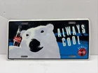 VINTAGE 1994 ALWAYS COOL POLAR BEAR COCA - COLA LICENSE PLATE