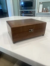 Antique Thorns Switzerland Wood Music Box With 5 Original disc