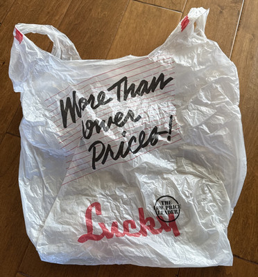 Vintage Lucky Grocery Store Plastic Bag (HAS HOLES AT THE BOTTOM)