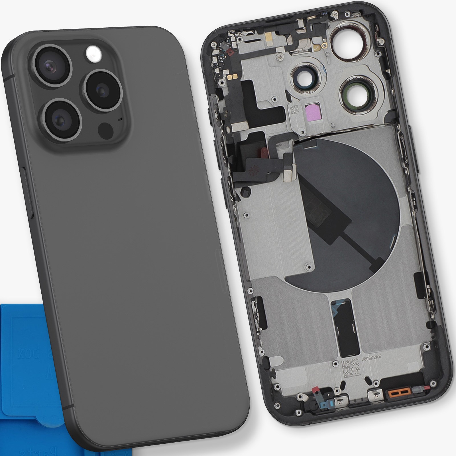 Châssis arrière préassemblé pour iPhone 15 Pro avec nappe de charge - 4