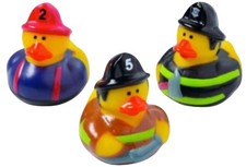 2  Set of Three Firemen Rubber Duck Collectibles, Blue Line, Fire Fighter Set