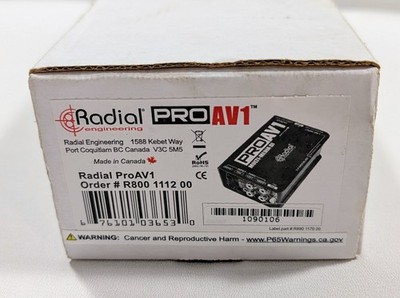 Radial Engineering ProAV1  Audio/Video Passive Direct Box Pro Av1 - Open Box