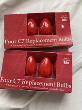 Holiday Time C7 ceramic red replacement bulbs 2 Packs 4 8 Total