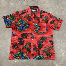 VINTAGE 60s WAIKIKI 76 HAWAIIAN NATIVE TIKI TOTEM BUTTON UP SHIRT MEDIUM