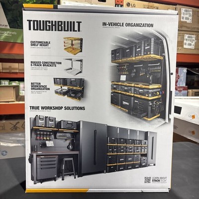 ToughBuilt StackTech 2-Shelf System, Wall Mounted Tool Storage Organizer Shelves
