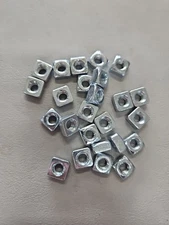 1/4"-20 Grade 2 Steel Square Nuts Zinc Clear Coarse Thread (25)